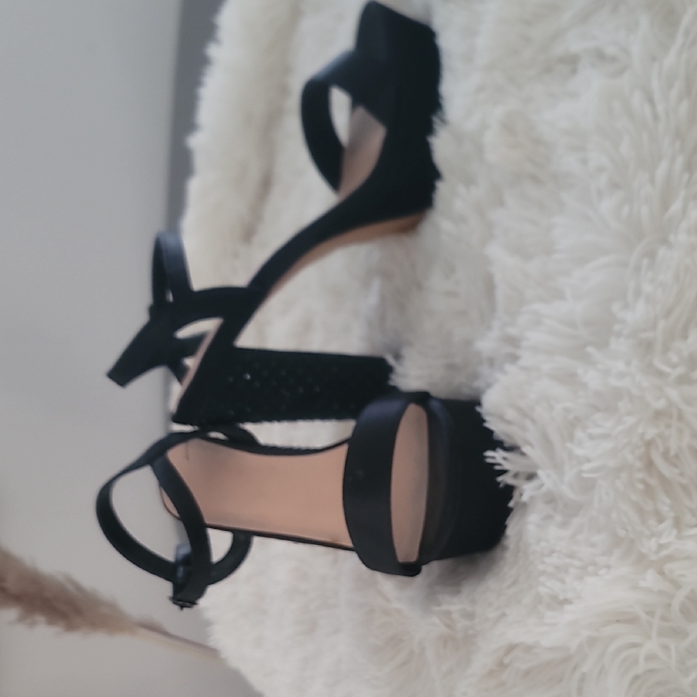 Lauren Lorraine Black Strappy Heels